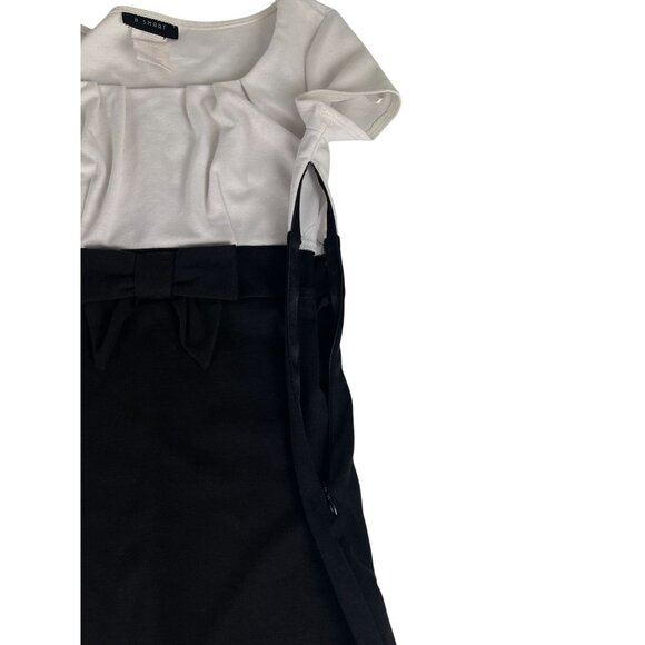 B. Smart Colorblock Sheath Dress Women 8 Black White Stretch Empire Waist Casual - Picture 4 of 5